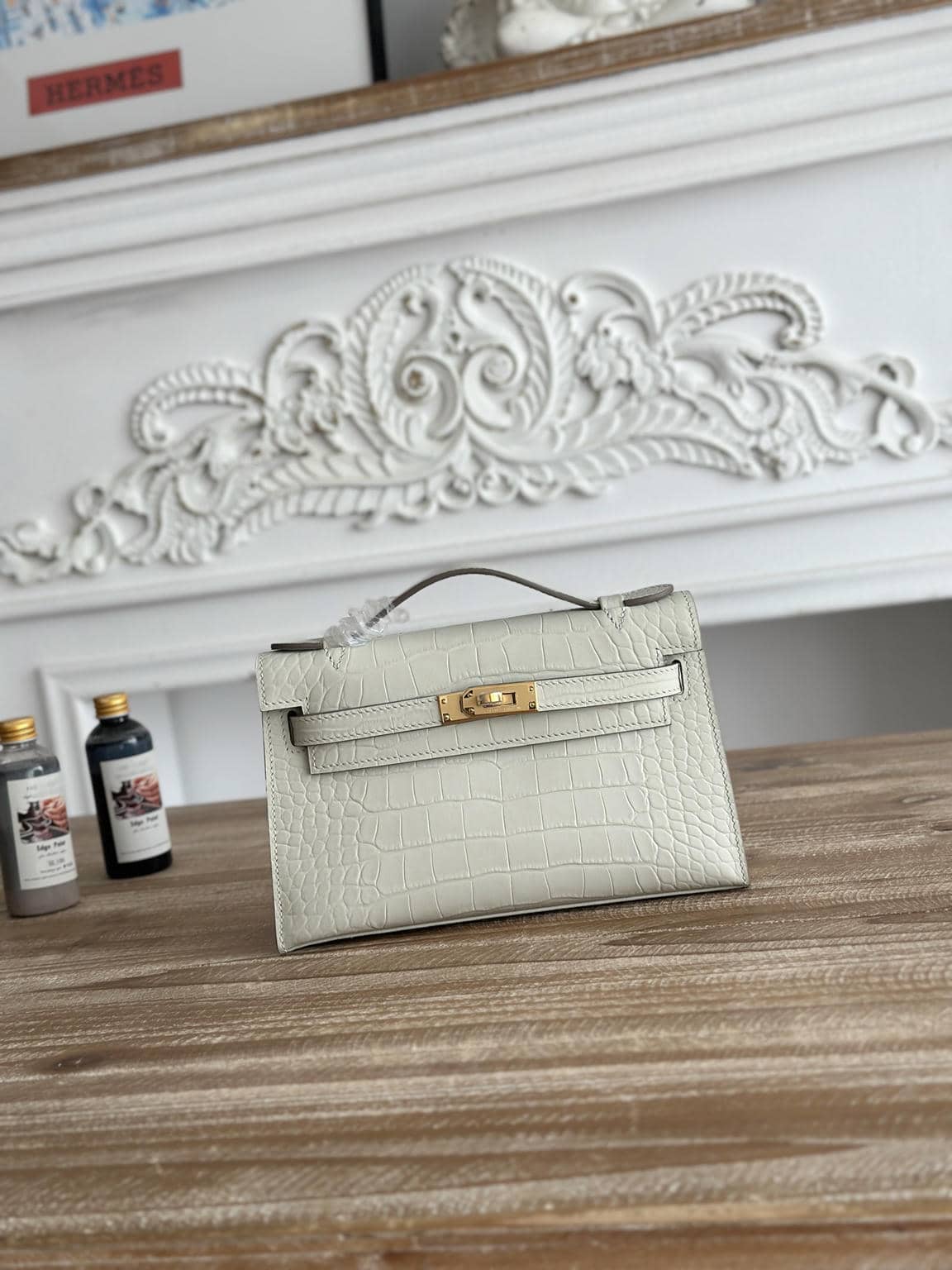 Kelly Crocodile-Embossed Cow Leather-36